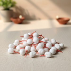 Premium Cotton Bati - Ready-Made Pooja Diya Wicks (Jyot Bati)