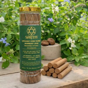 Shreem Organic Cow Dung Bamboo Less Incense Sticks (Chandan)